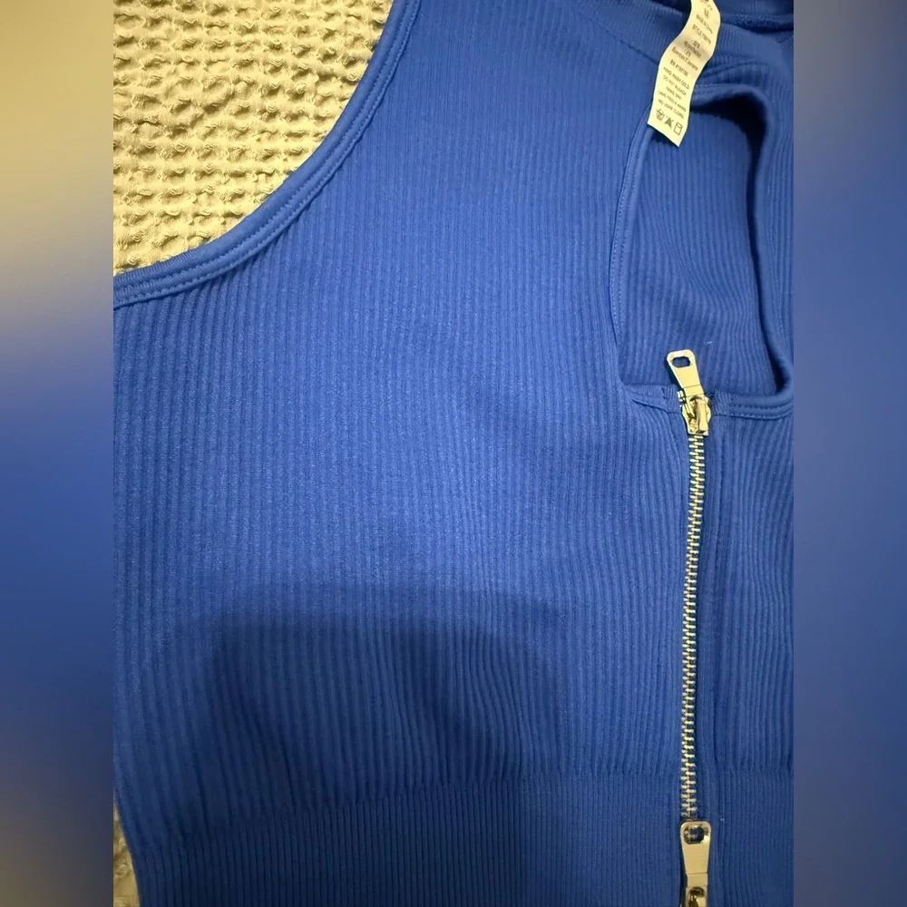 {OTOS} Blue Ribbed Sports Bra - Picture 4 of 5